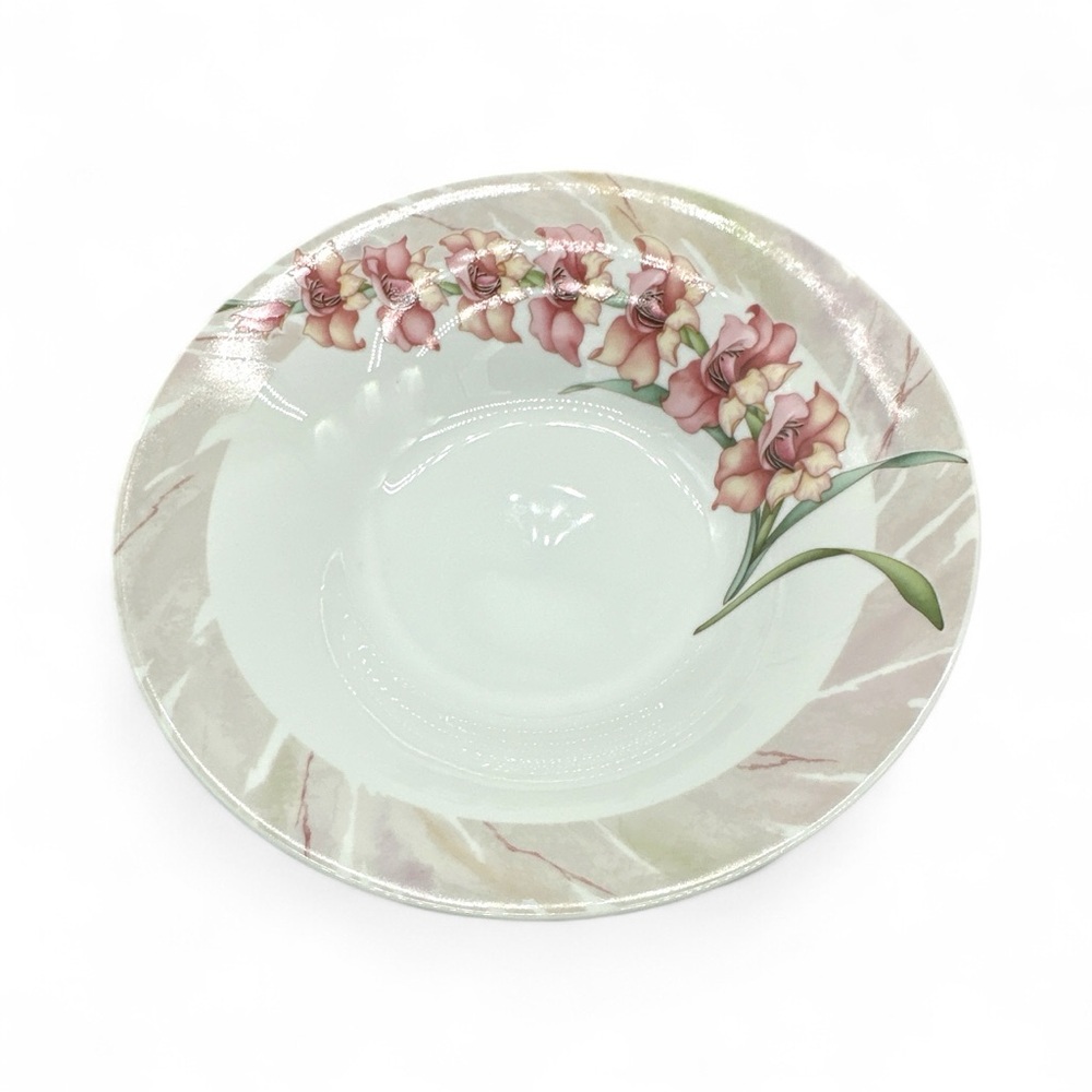 Noritake Marble Dawn 3694 Yuriko Takata Round Vegetable Bowl 9.75 Inch Floral